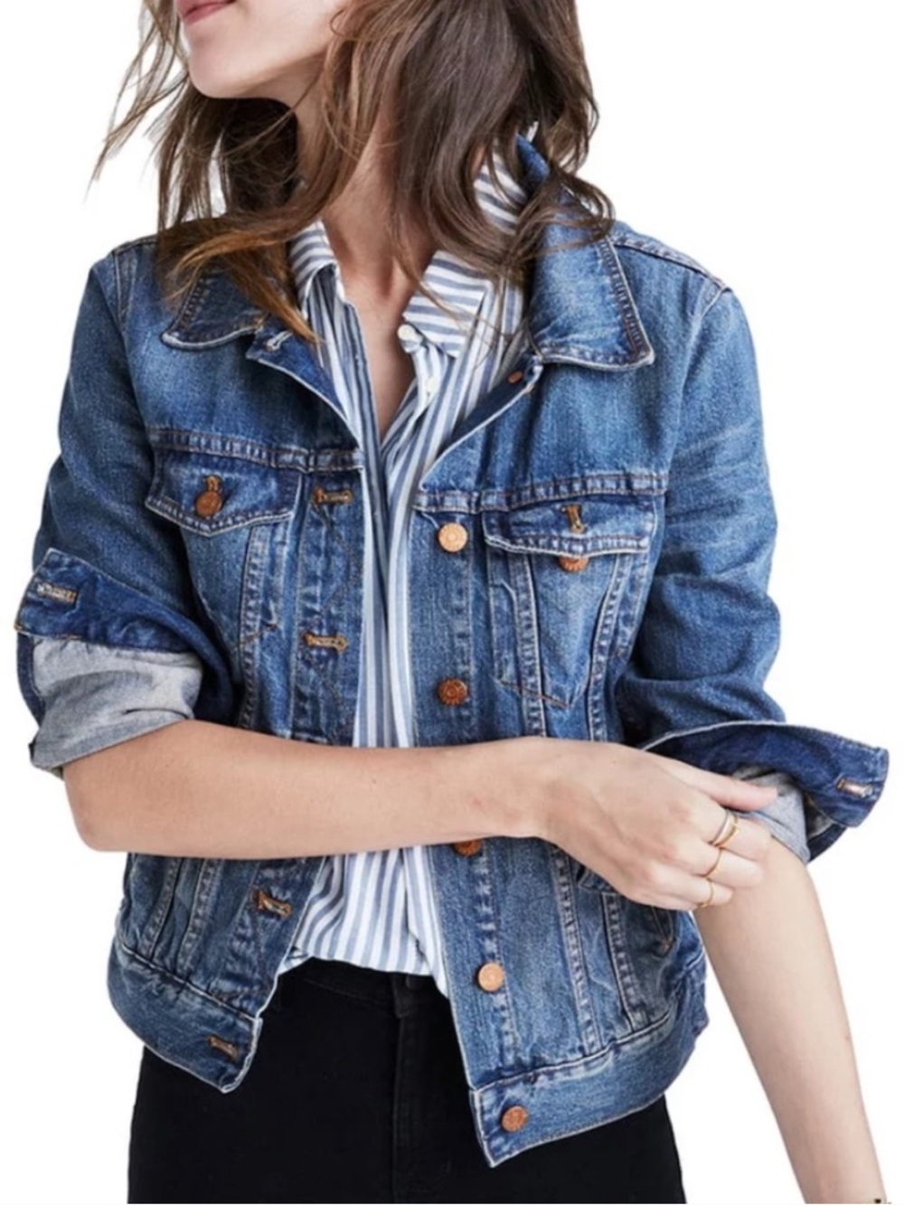 Madewell The Jean Jacket In Pinter Wash Denim Cotton Classic Sz S - Picture 2 of 11